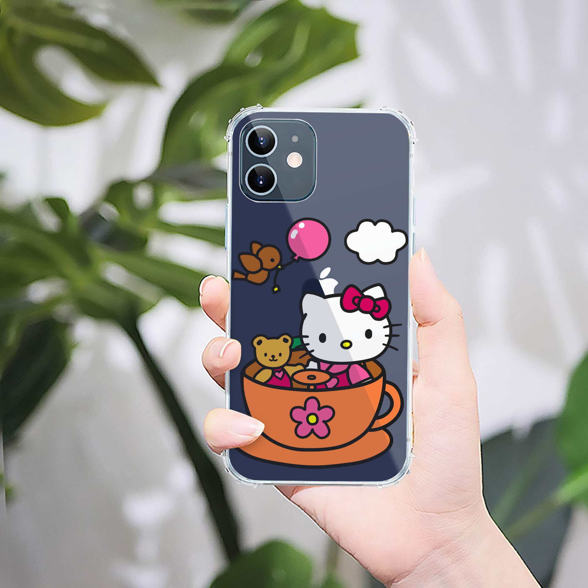 （画像用） Hello Kitty ハローキティ 【iPhone 12シリーズ対応】透明スマホケース（クリアソフトケース）